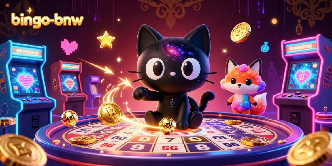 Engage in exhilarating bingo-action with bingo-bnw's vibrant cosmic scene featuring a black hole cat.