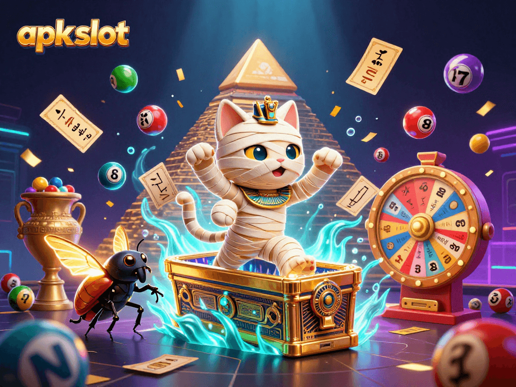 Menangkan apk slot dengan ilustrasi mumi kucing beraksi dalam kasino piramida