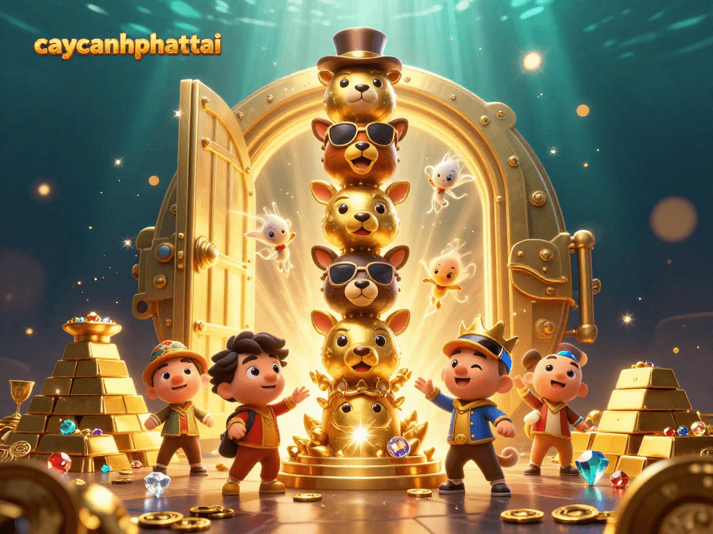 Experience the excitement of caycanhphattai with dynamic symbols, treasures, and vibrant 3D characters.