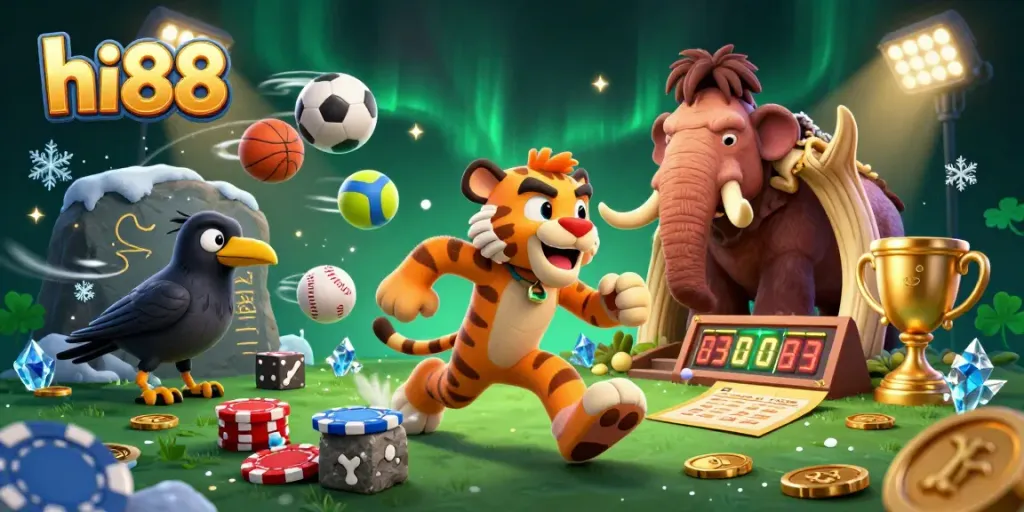 Engage in thrilling games at hi88, with sabertooth and caveman hosting a prehistoric casino adventure.