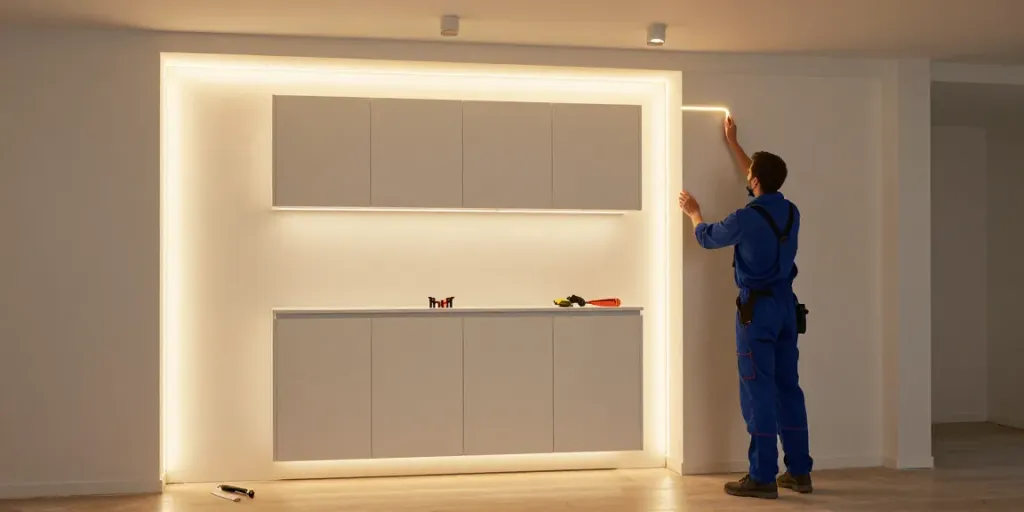 Banda LED instalată de un profesionist în renovare, iluminatul nostru de încredere.