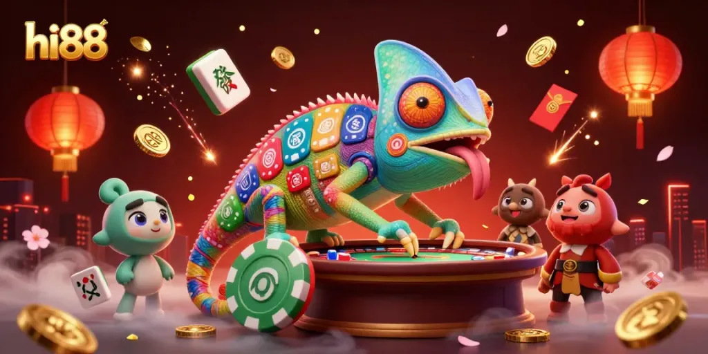 Spin to win with hi88’s vibrant chameleon casino, enriched with colorful game elements.