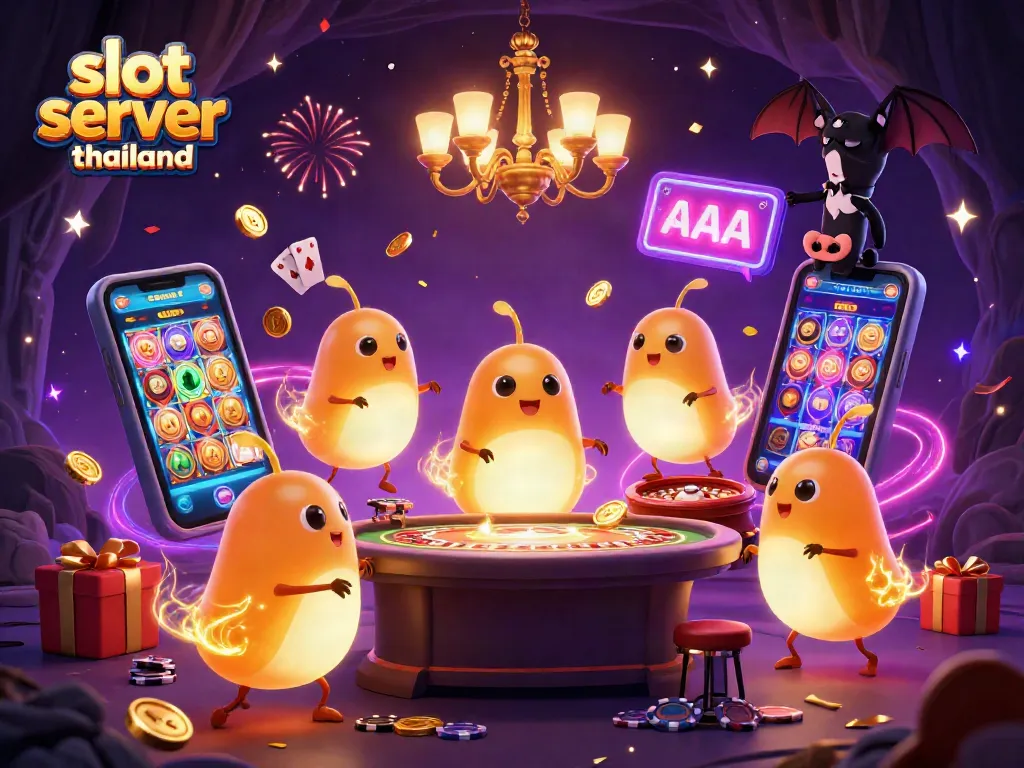 Experience the enchanting world of slot server thailand with vibrant glowworms illuminating a dynamic casino.