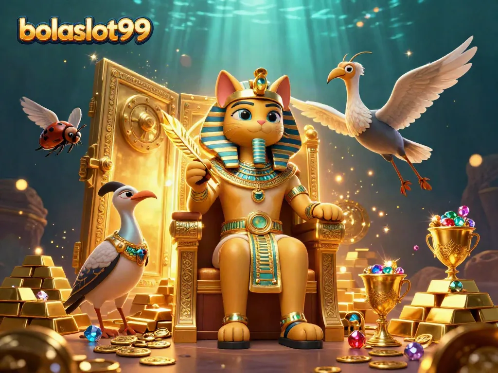 Experience thrilling wins with bolaslot99 in an enchanted casino setting featuring Egyptian-themed characters.