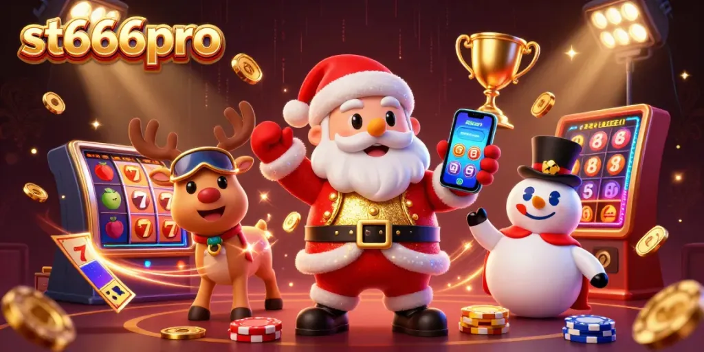 Spin the reels and win big with st666pro in this vibrant 3D casino illustration.