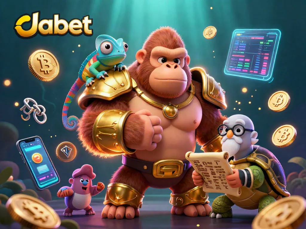 Dabet showcases a powerful gorilla king with colorful chameleon spy, highlighting thrilling online gaming