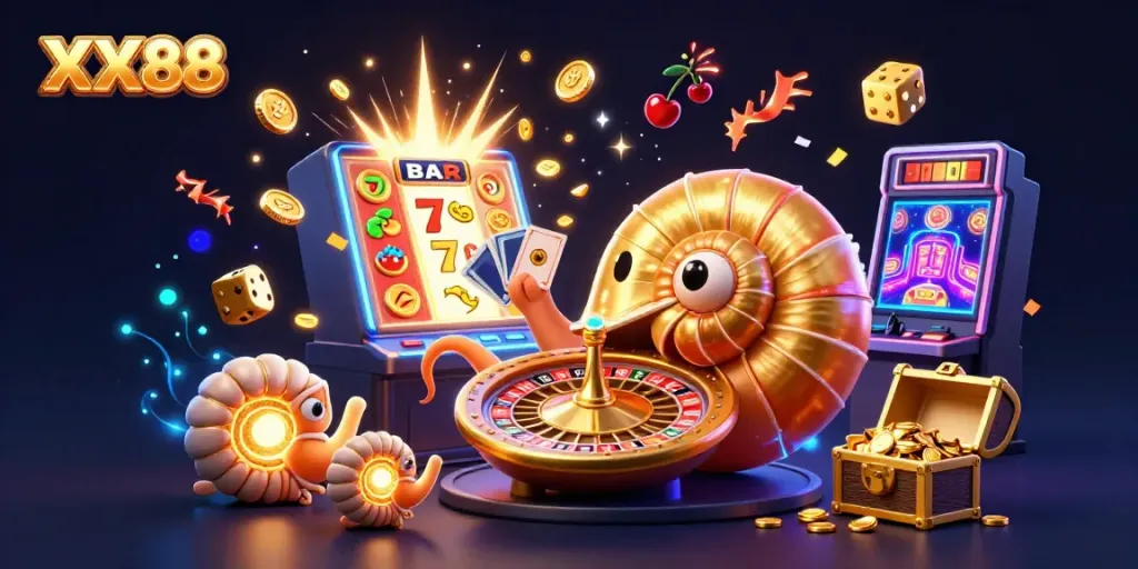 Experience excitement with XX88 as a giant nautilus and glowing ammonites bring the casino to life.