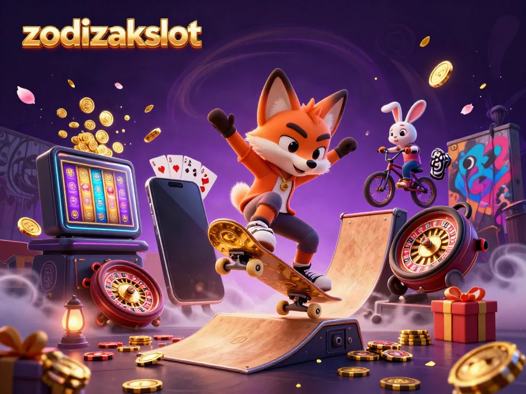 Permainan slot online zodiakslot yang menyenangkan dengan tema kartun, menampilkan karakter menarik dalam suasana penuh energi.
