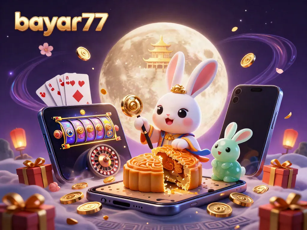 Engage with bayar77 in a vibrant casino scene full of 3D elements, including magical characters and dynamic gaming.