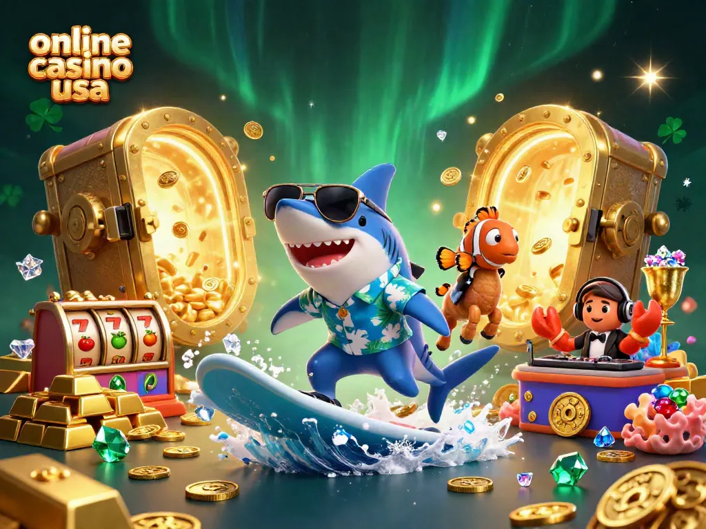 Experience the thrill of the online casino usa with our vibrant 3D illustration showcasing fun characters and casino elements.
