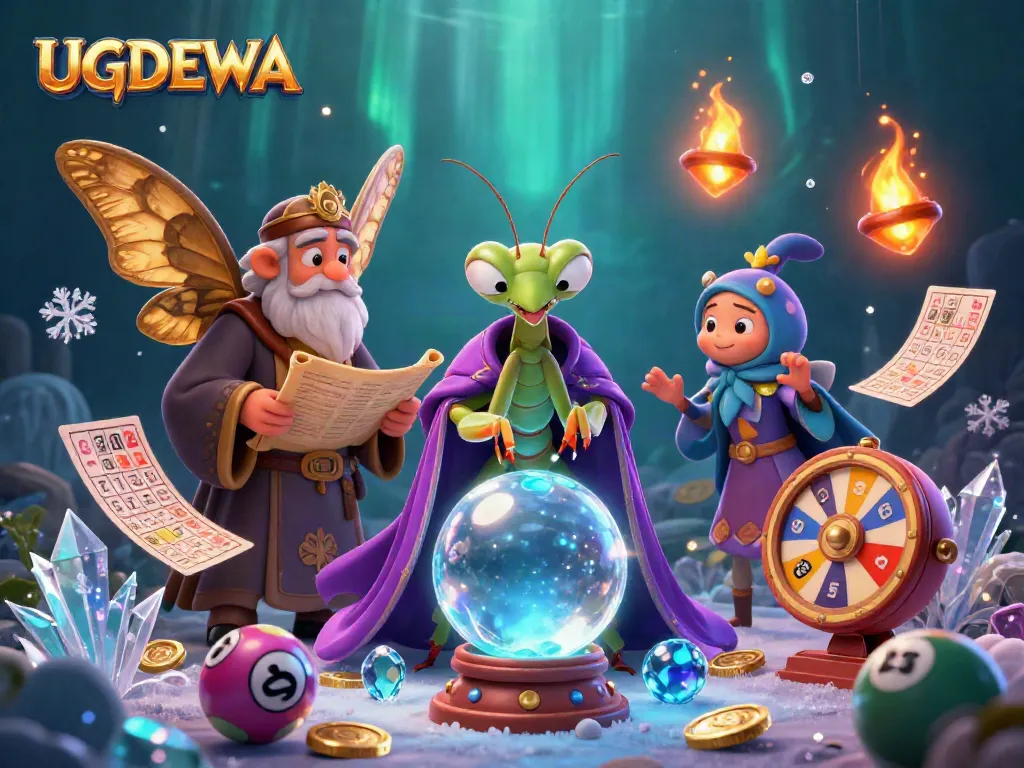 Engage in thrilling lottery activities with UGDEWA's vibrant, colorful lottery-themed illustration.