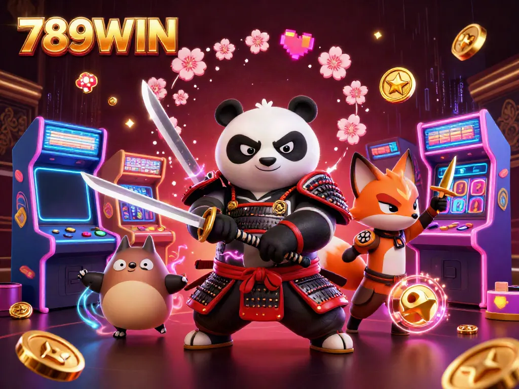 Experience thrilling slots at 789WIN with an action-packed 3D cartoon scene.