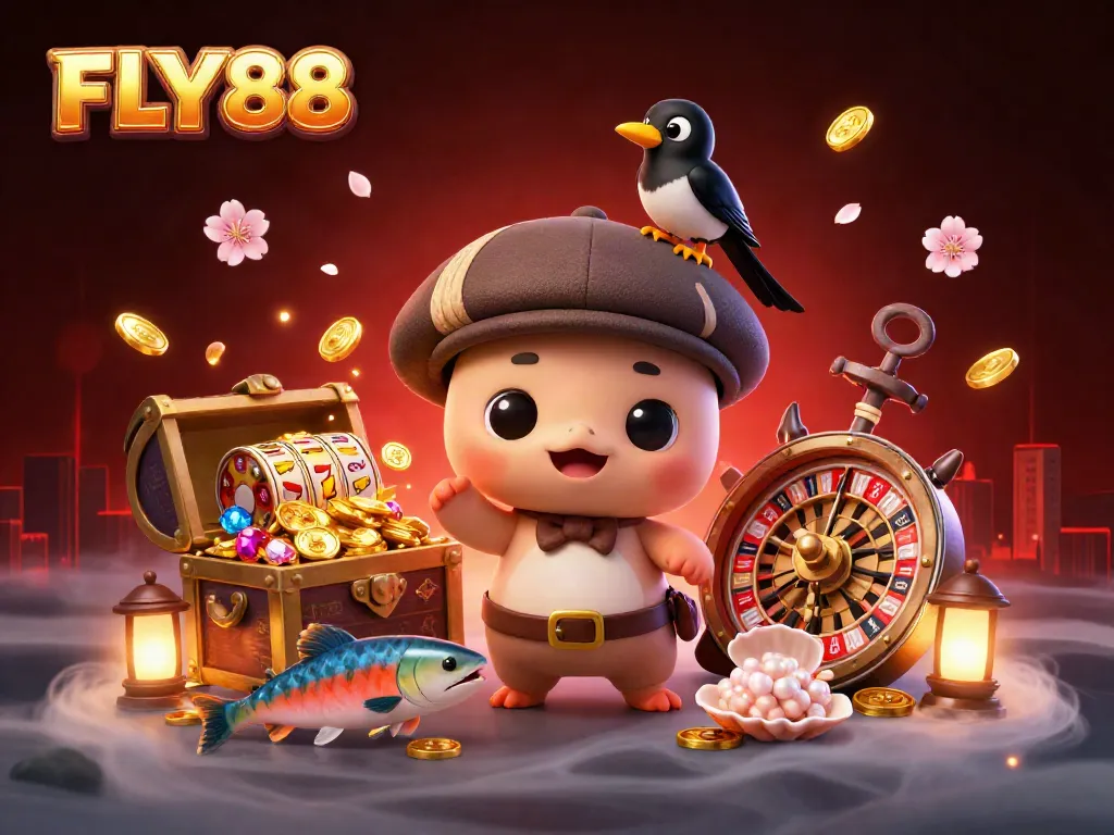 Join the thrilling world of FLY88 with vibrant characters and exciting casino elements!