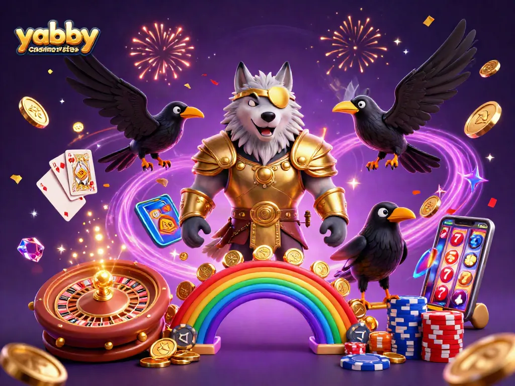 Experience thrilling action at yabby casino sister sites with colorful characters and vibrant casino elements.