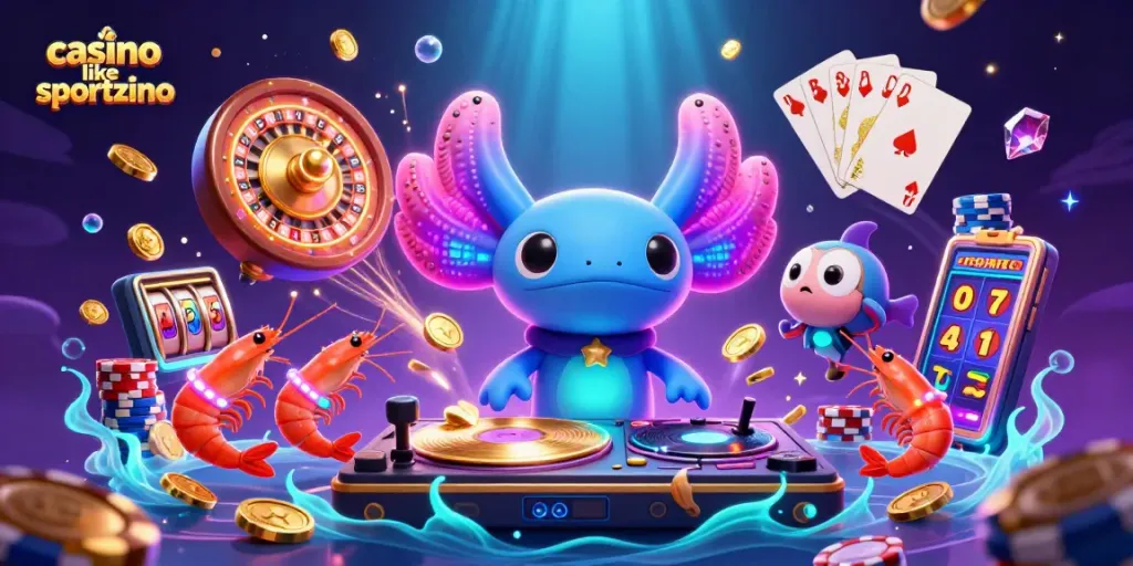 Experience the thrill of casino like Sportzino with vibrant characters, gold coins, and dynamic gaming action.