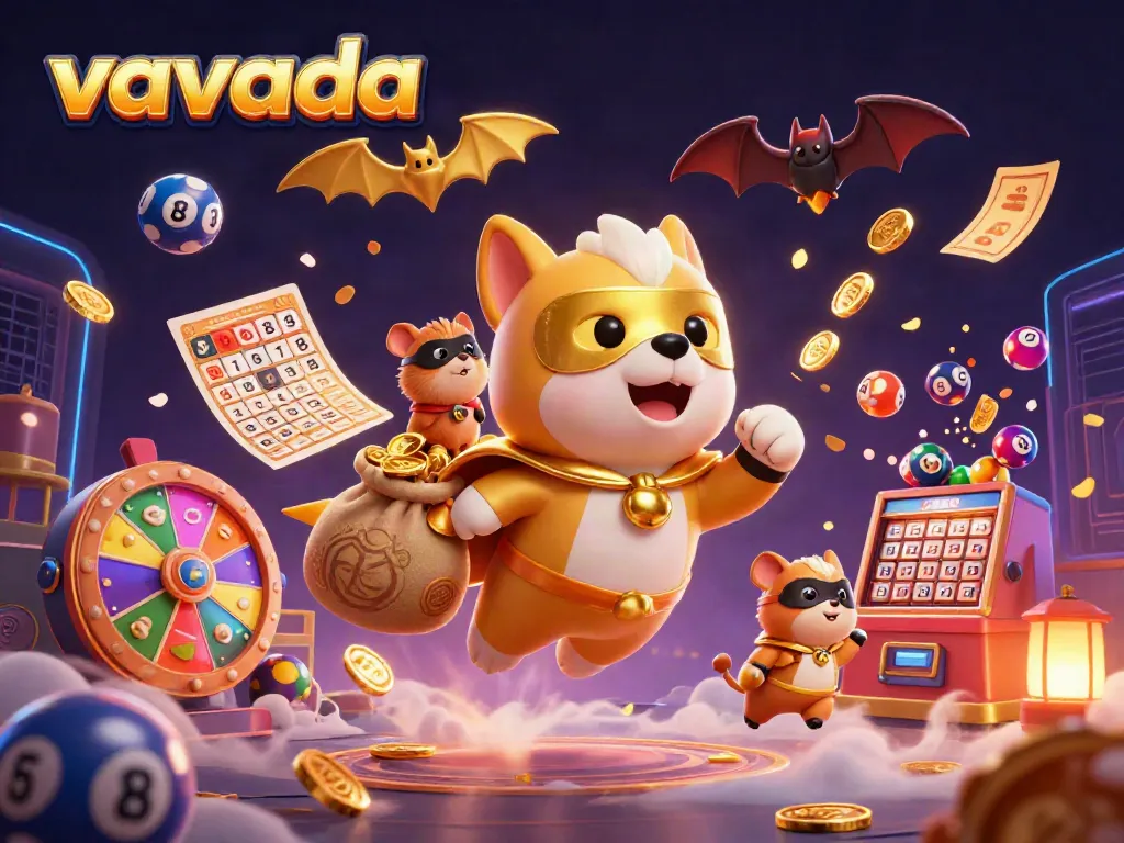 Experience thrilling wins at Vavada Casino, where cartoon heroes fly amidst vibrant casino elements.