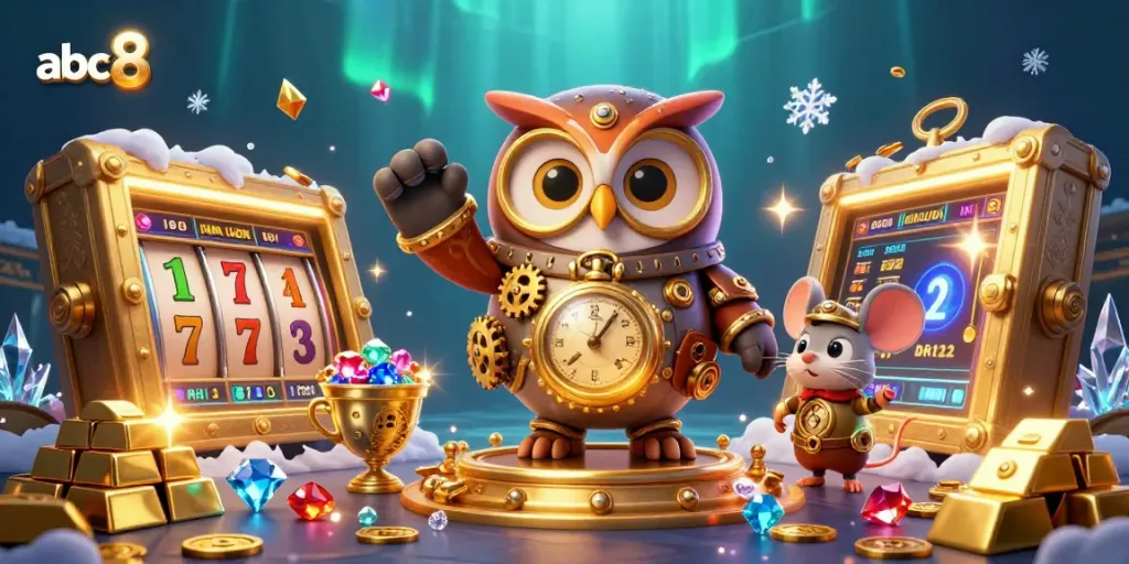 Engage in immersive gaming adventures with abc8's vibrant casino scene featuring steampunk elements.