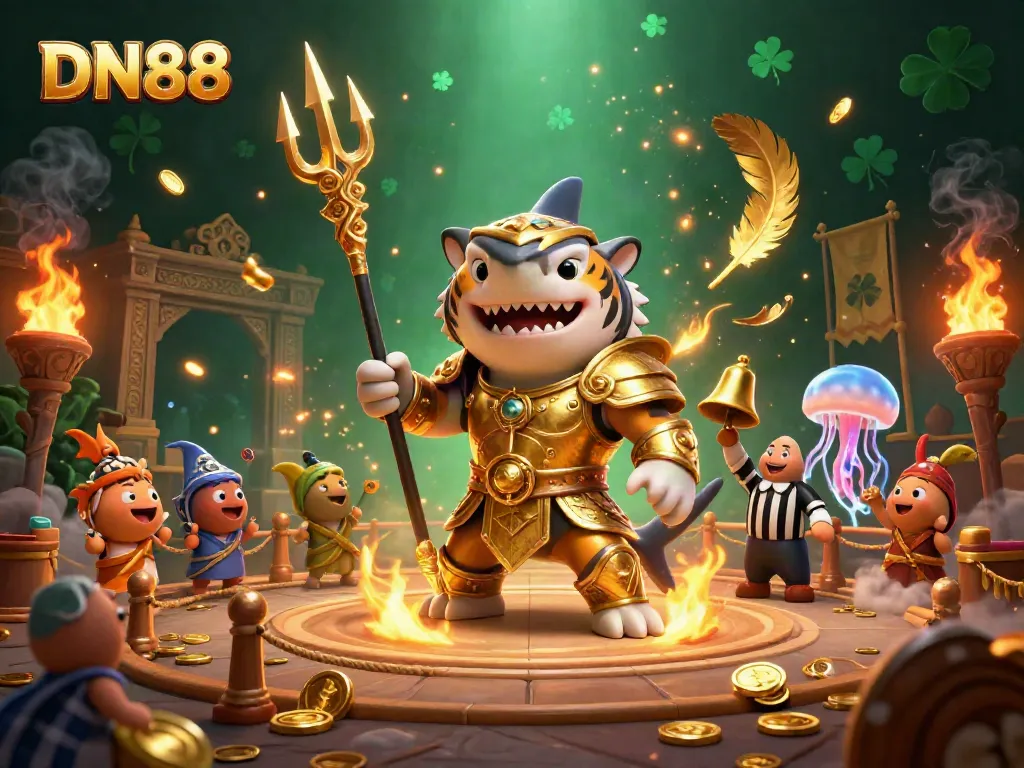 Experience thrilling gameplay with DN88 among dynamic casino elements in an underwater colosseum.