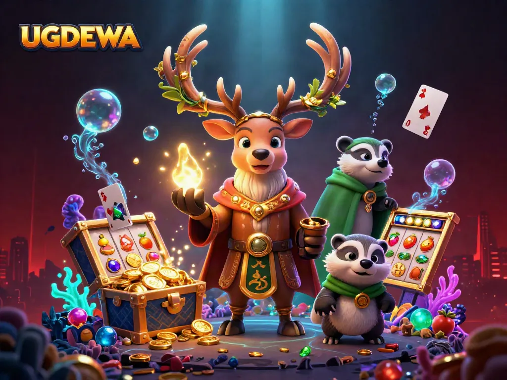 Experience thrilling casino adventures with UGDEWA as you engage with vibrant characters and exciting game elements.
