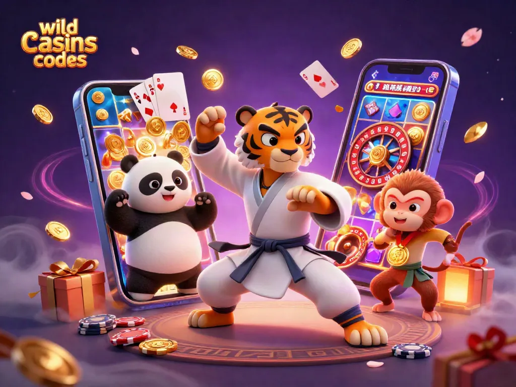 Experience wild casino bonus codes through a colorful 3D gaming scene filled with excitement.