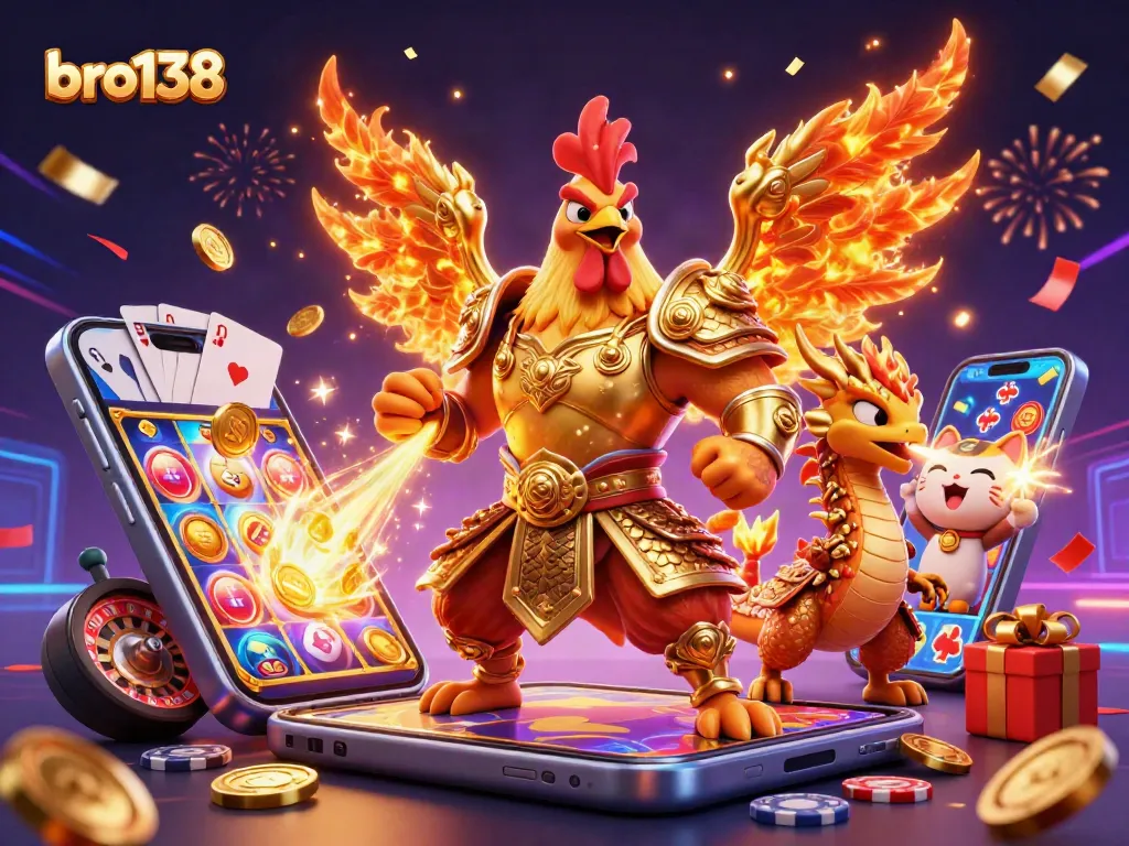 Experience exciting gameplay at bro138 with lively cartoon elements and vibrant casino decorations.