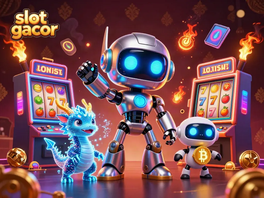 Experience thrilling gameplay with the slot gacor robot mascot and vibrant casino elements.