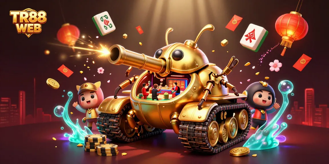 Experience dynamic gambling action in TR88 WEB with a lively casino tank illustration.