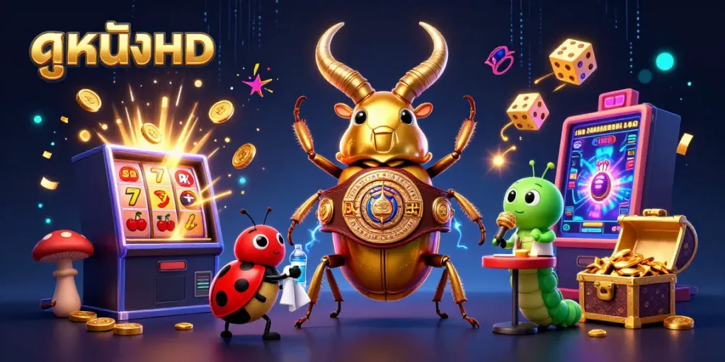 Engage with ดูหนังHD through thrilling jackpot moments, featuring colorful casino elements.