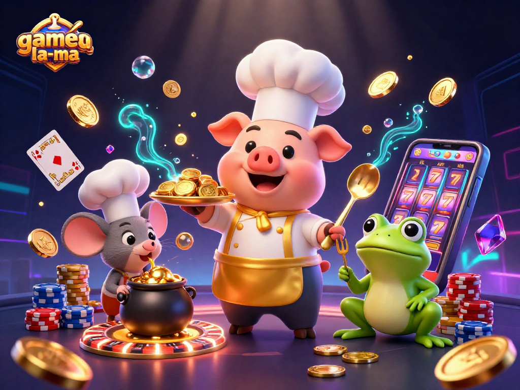 Spin your luck with game-la-ma's exciting characters and vibrant casino elements!