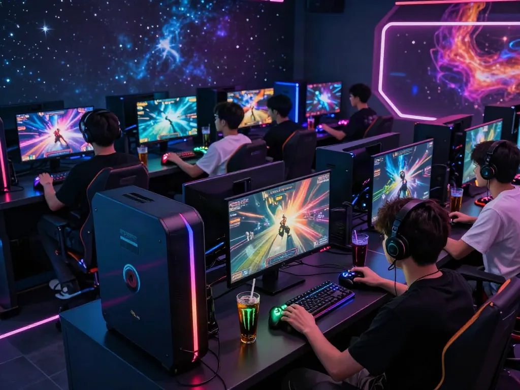 Players enjoying online games in a vibrant gaming lounge at luxury111.