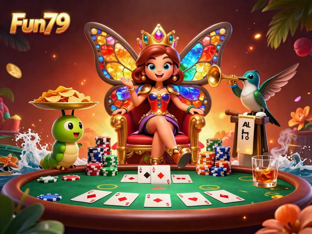 Play poker and win at Fun79 with engaging casino characters and vibrant casino elements.