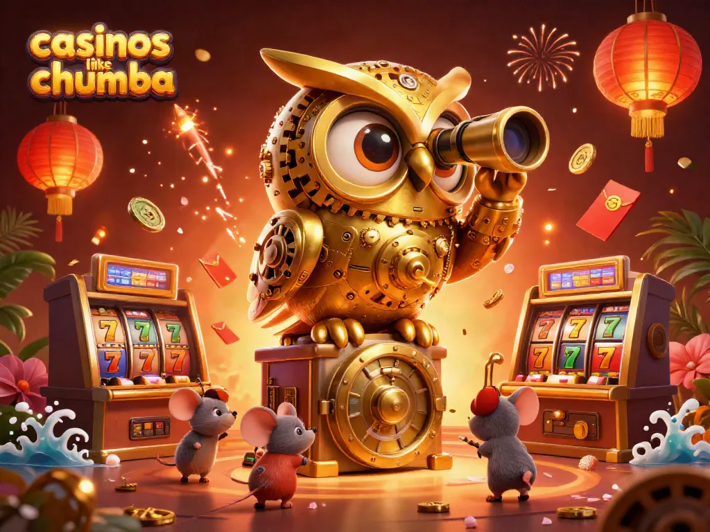 Experience the excitement of casinos like Chumba with dynamic owl characters and vibrant slot action.